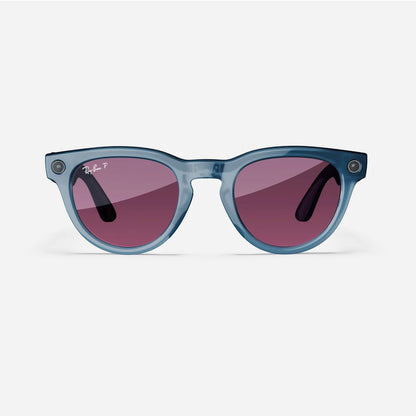 Ray-Ban Meta High Fit Headliner - Jeans (Dusty Red Polarised)